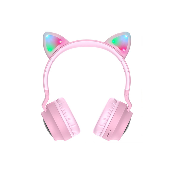 Наушники Bluetooth накладные Hoco W27 CAT Ear CN Розовый