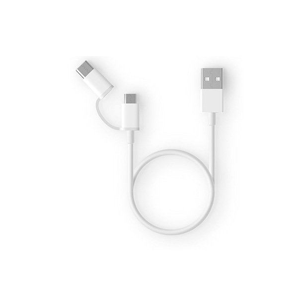 Кабель 2в1 USB / MicroUSB+Type-C Xiaomi Mi 0,3м (SJX01ZM) EAC White
