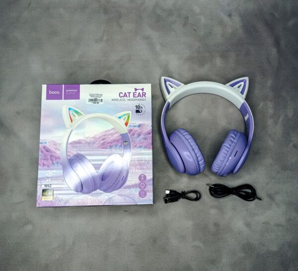 Hoco W42 CAT Ear фиолетовый-серый