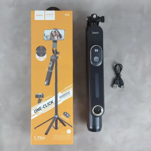 Hoco K22 Quadropod One-Click Черный